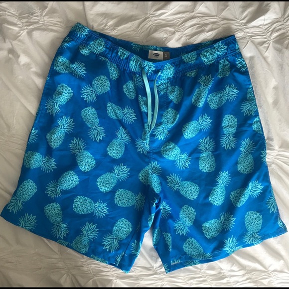 old navy pineapple swim trunks